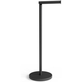 Minismus Portarrollos Papel Higiénico de Pie Negro - Soporte para 4 Rollos con Almacenaje - Dispensador Estable y Elegante -