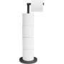 Minismus Portarrollos Papel Higiénico de Pie Negro - Soporte para 4 Rollos con Almacenaje - Dispensador Estable y Elegante -