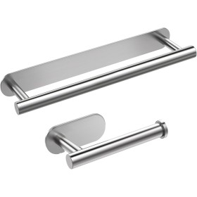 AIKER Toalleros De Baño Sin Taladro,Portarrollos Papel Higienico Acero Inoxidable SUS304 Accesorios Baño,Engrosado Y Audaz,No