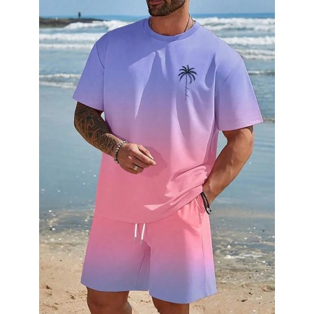 Camiseta informal de verano para hombre, conjunto de pantalones cortos