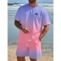 Camiseta informal de verano para hombre, conjunto de pantalones cortos