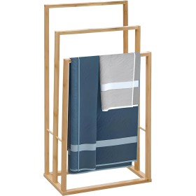 Toallero de Pie de Bambú Triple, Soporte de Toallas Múltiple para Baño de Bambú con 3 Brazos para Colgar Toallas, Ideal para el