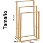 Toallero de Pie de Bambú Triple, Soporte de Toallas Múltiple para Baño de Bambú con 3 Brazos para Colgar Toallas, Ideal para el