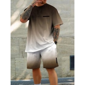 Camiseta informal de verano para hombre, conjunto de pantalones cortos
