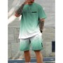 Camiseta informal de verano para hombre, conjunto de pantalones cortos