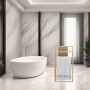 Toallero de Pie de Bambú Triple, Soporte de Toallas Múltiple para Baño de Bambú con 3 Brazos para Colgar Toallas, Ideal para el