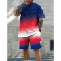 Camiseta informal de verano para hombre, conjunto de pantalones cortos