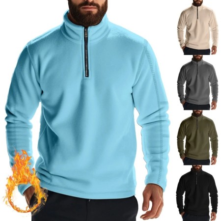 Sudadera con capucha y cremallera de forro polar pesado para hombre, s