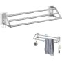 ZFOEFO Toallero Extensible 34,5-62 cm, Toalleros de Baño sin Taladro de 3 Barras, Colgador Toalla Baño Adhesivo con 4 Ganchos y