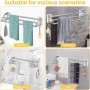 ZFOEFO Toallero Extensible 34,5-62 cm, Toalleros de Baño sin Taladro de 3 Barras, Colgador Toalla Baño Adhesivo con 4 Ganchos y