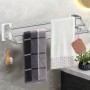 ZFOEFO Toallero Extensible 34,5-62 cm, Toalleros de Baño sin Taladro de 3 Barras, Colgador Toalla Baño Adhesivo con 4 Ganchos y