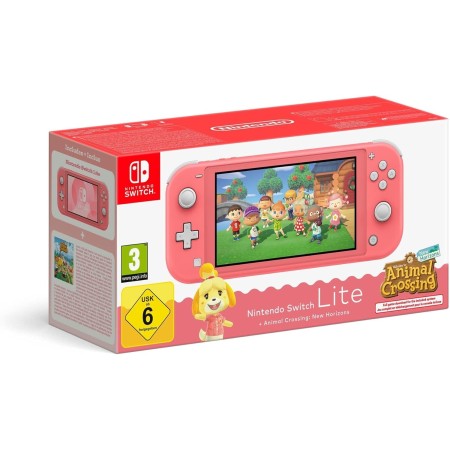 Nintendo Switch Lite Coral + Animal Crossing New Horizons