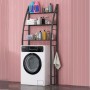 COSHANO Estantería sobre Lavadora WC Inodoro Ahorra Espacio Almacenamiento Cuarto Baño, Colada, Color Negro, 166x65x25cm
