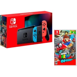 Nintendo Switch 32gb Azul/Rojo Neón + Super Mario Odyssey Nintendo Switch 32gb Azul/Rojo Neón + Super Mario Odyssey