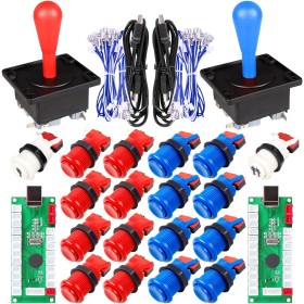 EG STARTS Arcade Game for 2 Players DIY Kit Ellipse Oval Happ-Type Hanlde Joystick + 18 Buttons American Style Arcade 1/2 Player