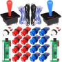 EG STARTS Arcade Game for 2 Players DIY Kit Ellipse Oval Happ-Type Hanlde Joystick + 18 Buttons American Style Arcade 1/2 Player