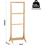 Toallero de Pie para Baño con Estante y 3 Colgadores para Toallas, Soporte de Toallas Múltiple para Baño de Bambú, Ideal para el