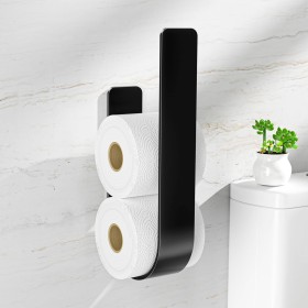 XILIMOR Portarrollos Papel Higienico Negro, Soporte Papel Higienico, Portarrollos de Papel Higiénico de Repuesto 3 Rollos,