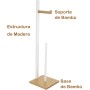 Portarrollos Papel Higiénico de Pie de Bambú y Madera con Soporte para Rollos de Repuesto, Soporte Papel Higienico sin Taladro,