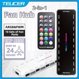 Controlador TEUCER ARGB 1 a 10 4 pines PWM ventilador de refrigeración