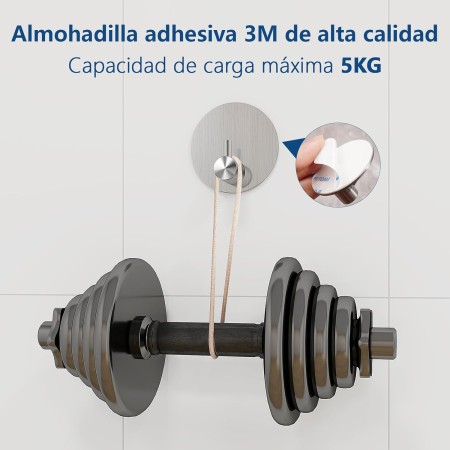 Feligio Colgadores Adhesivos Resistentes de 4 Piezas, Ganchos Adhesivos para Pared, Colgador Toalla Baño Adhesivo de Acero
