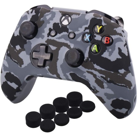 YoRHa Impresión Caucho de Silicona Funda Skin Case Carcasas Piel para Xbox One S/X Mando Controller x 1 (Bruja) Con Agarres para