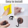 FOGAWA 4 Piezas Gancho Pared Adhesivo, Perchero Pared Madera, Accesorios Baño de Haya Natural, Colgadore Pared Autoadhesivo para