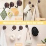 FOGAWA 4 Piezas Gancho Pared Adhesivo, Perchero Pared Madera, Accesorios Baño de Haya Natural, Colgadore Pared Autoadhesivo para