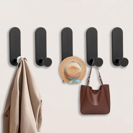 Bosdontek Ganchos Adhesivos Para Pared, 5 Piezas Perchero Adhesivo Colgador Toalla Baño Adhesivo, Percha Adhesiva Sin Taladro