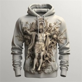 Tendencia 3D Jesús sudaderas con capucha estampadas moda Primavera oto