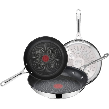 Tefal Jamie Oliver Set of 3 Frying Pans 20/24/28 cm | Induction Safe, Non-Stick, Titanium Coated, Thermo-Signal, PFOA Free,
