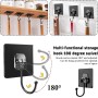 Prmape 10 Piezas Ganchos Adhesivos para Pared, Ganchos Autoadhesivos Negro (Máx. 35kg), Ganchos de Pared Impermeable, Gancho