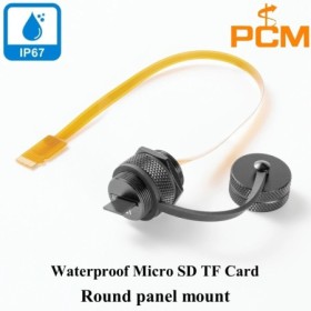 Conector de montaje en panel impermeable IP67/IP68, tarjeta TF, cable 