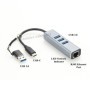 Adaptador LAN USB 3,0 a RJ45 Gigabit Ethernet tipo C a RJ45 1000Mbps r