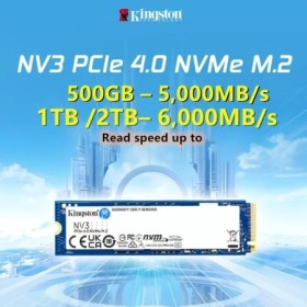Kingston SSD NV3 500GB 1TB 2TB M.2 2280 NVMe PCIe 4.0 Gen 4x4 Unidad d