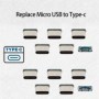 Conector USB tipo C hembra, puerto de carga de enchufe tipo C SMD SMT 