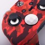 9CDeer 1 x Funda protectora de silicona con impresión de transferencia personalizada, diseño de Cráneo negro + 6 Thumb Grips
