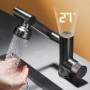Grifo de lavabo LED con pantalla Digital, pulverizador de corriente mu