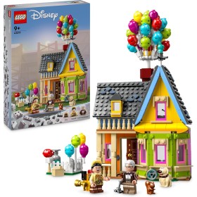 LEGO 43217 Disney y Pixar Casa de “Up”, Juguete con Globos, Mini Figuras de Carl, Russell y el Perrito Dug, Modelo