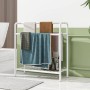 HAHRIR Toallero de metal de 3 niveles, pequeño toallero de pie para baño, ahorra espacio, dormitorio, baño, piscina (blanco, 70