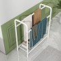 HAHRIR Toallero de metal de 3 niveles, pequeño toallero de pie para baño, ahorra espacio, dormitorio, baño, piscina (blanco, 70