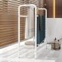HAHRIR Toallero de metal de 3 niveles, pequeño toallero de pie para baño, ahorra espacio, dormitorio, baño, piscina (blanco, 70