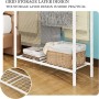 HAHRIR Toallero de metal de 3 niveles, pequeño toallero de pie para baño, ahorra espacio, dormitorio, baño, piscina (blanco, 70