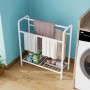 HAHRIR Toallero de metal de 3 niveles, pequeño toallero de pie para baño, ahorra espacio, dormitorio, baño, piscina (blanco, 70