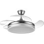FABRILAMP - Ceiling Fan with LED Light 59W | DC Motor Model BAYOMO NIQUEL | 4 Retractable Blades | 3 Shades | 6 Speeds | Remote