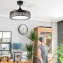 M mimotec - Ceiling fan with LED light Messe 72W White, Remote Control, Low consumption, DC motor, 6 speeds, Quiet, 4 folding