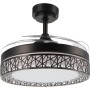 M mimotec - Ceiling fan with LED light Messe 72W White, Remote Control, Low consumption, DC motor, 6 speeds, Quiet, 4 folding