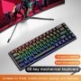 Teclado mecánico con cable K68, 10 tipos de iluminación colorida para 