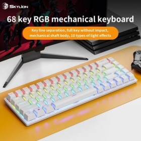 Teclado mecánico con cable K68, 10 tipos de iluminación colorida para 