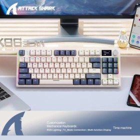 Teclado mecánico inalámbrico Attack Shark K86 RGB, intercambio en cali